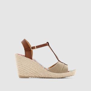 Босоножки  - каштановый / бежевый,красный/экрю цвет