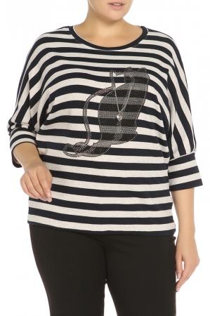 Джемпер  - Бежевый, синий цвет