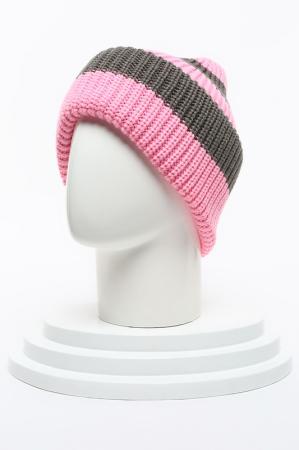 Шапка  - Светло-розовый, серый цвет