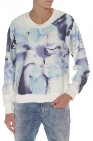 Толстовка  - 010, white,blue-violet цвет