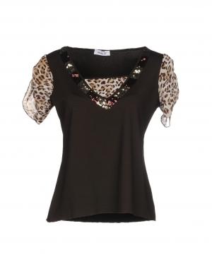 Футболка  - Черный,Коричневый цвет