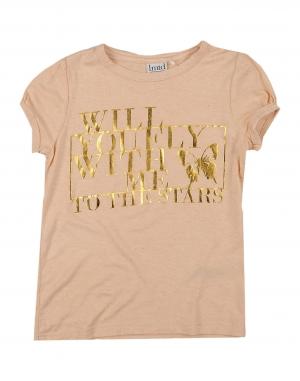 Футболка  - Белый,Абрикосовый цвет