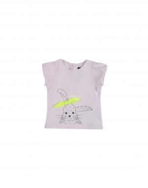 Футболка  - Белый,Розовый цвет