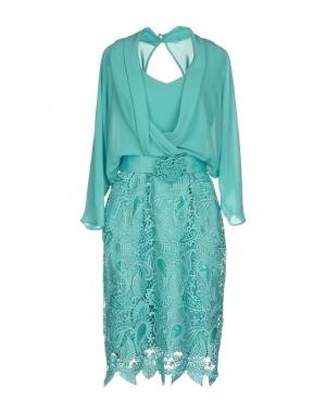 Платье до колена  - Зеленый цвет