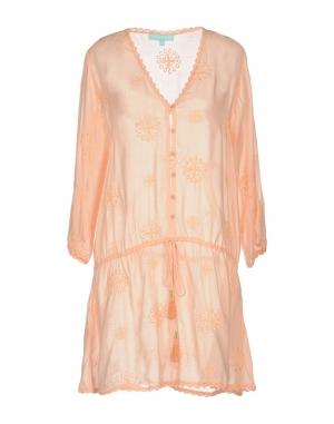 Короткое платье  - Лососево-розовый цвет