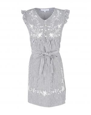 Короткое платье  - Голубой,Серый цвет