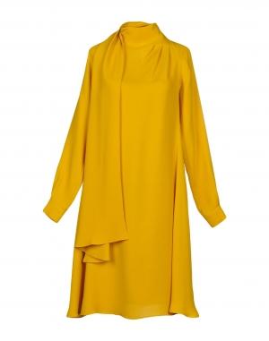 Платье до колена  - Желтый,Оранжевый,Черный цвет