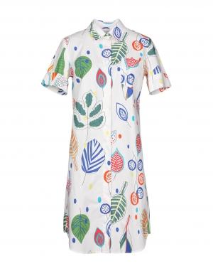 Короткое платье  - Белый,Красный цвет