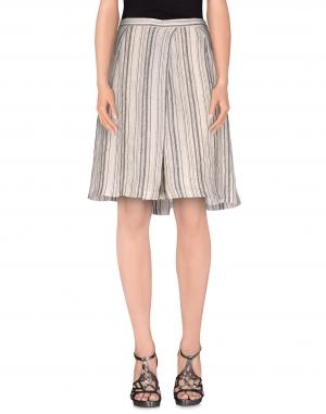 Юбка до колена  - Синий,Серый цвет