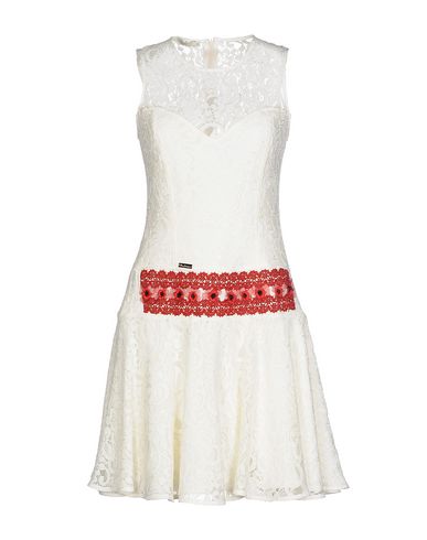 короткое платье  - Коралловый,Белый цвет