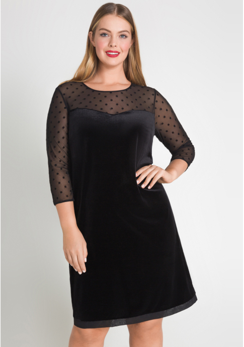 Платье до колена  - черный цвет