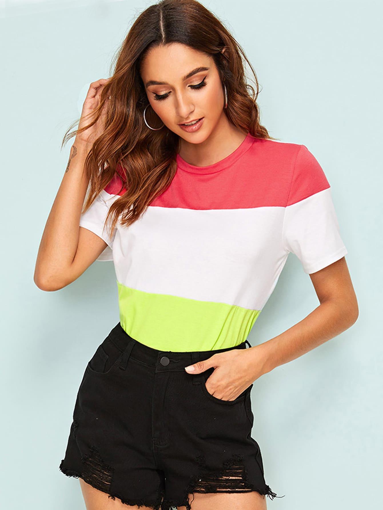 Леопардовые широкие брюки Футболка SheIn