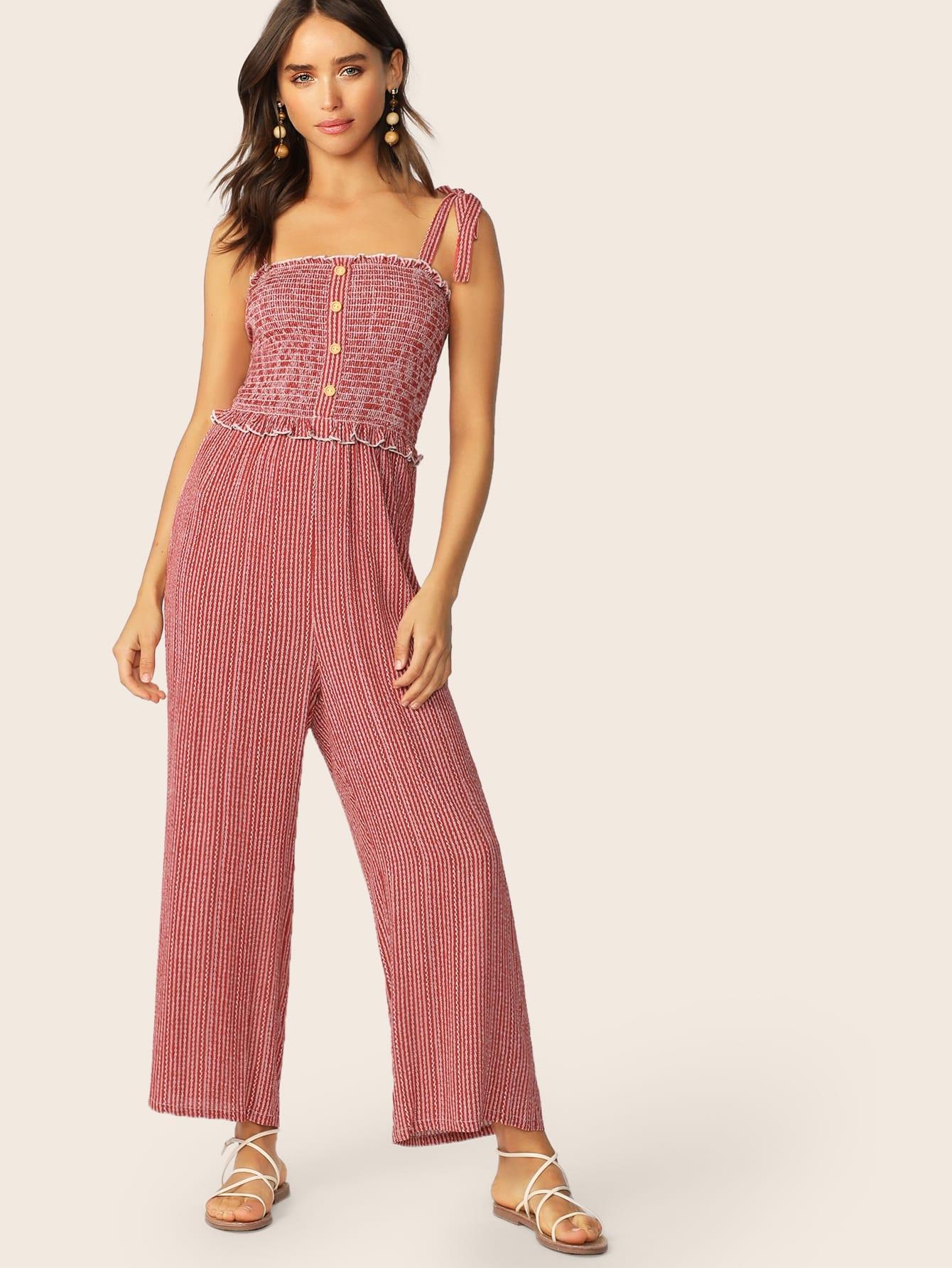 Атласный топ с узелом и брюки комплект Топ SheIn