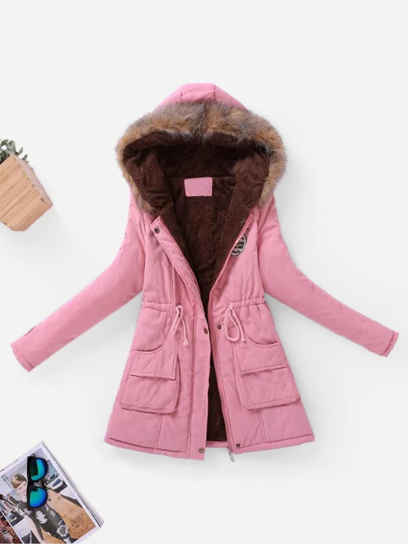 Широкие брюки с высокой талией и радугой Пальто SheIn