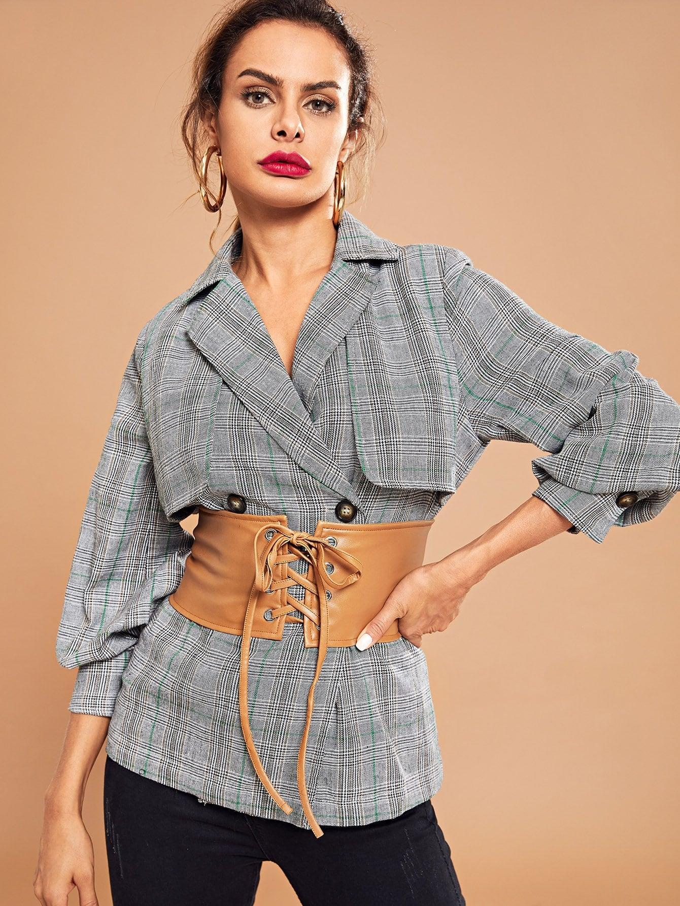 Асимметричный вырезной плечевой комбинезон Пальто SheIn