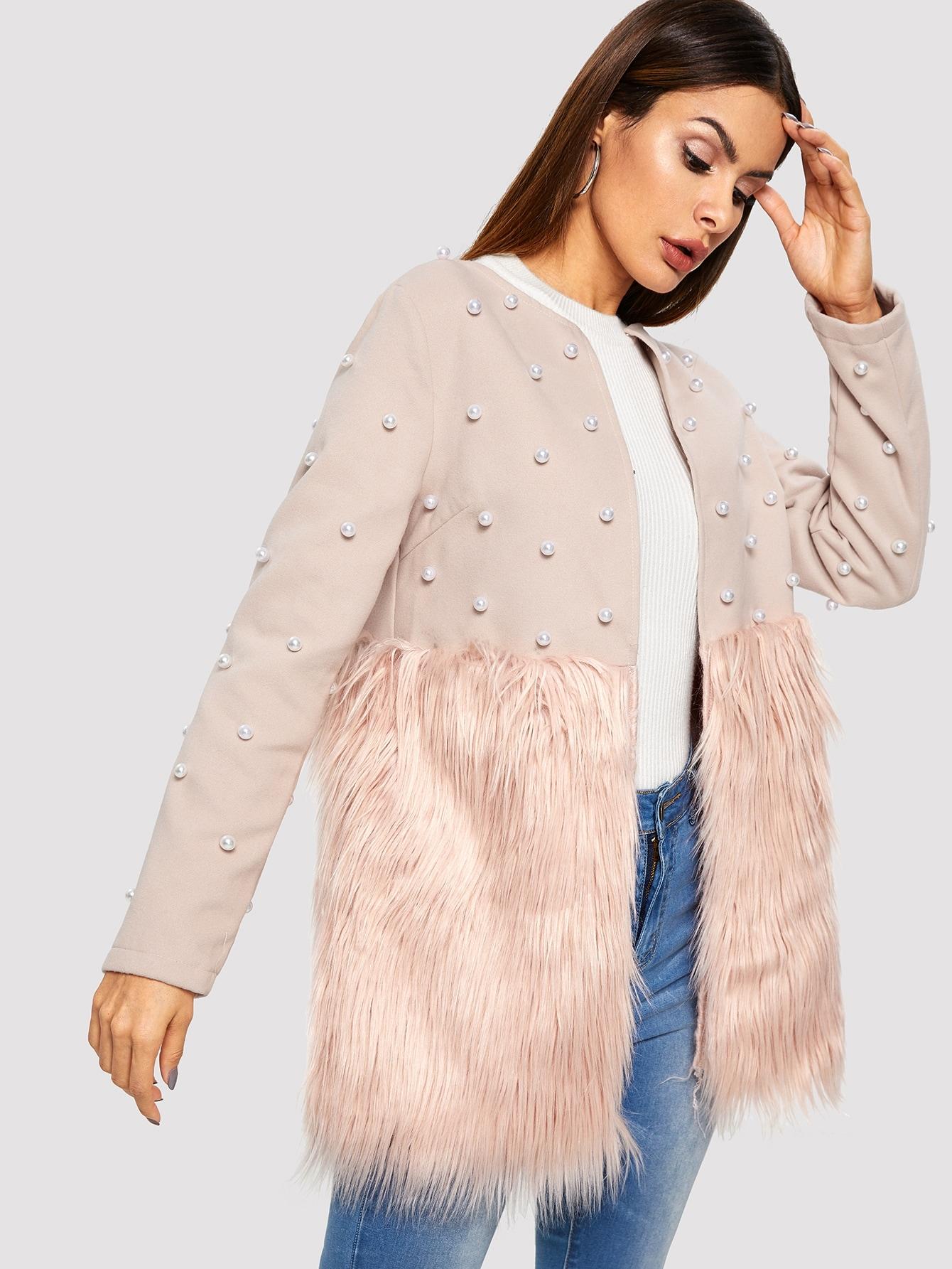 Полосатый пуловер и с рукавами Raglan Пальто SheIn