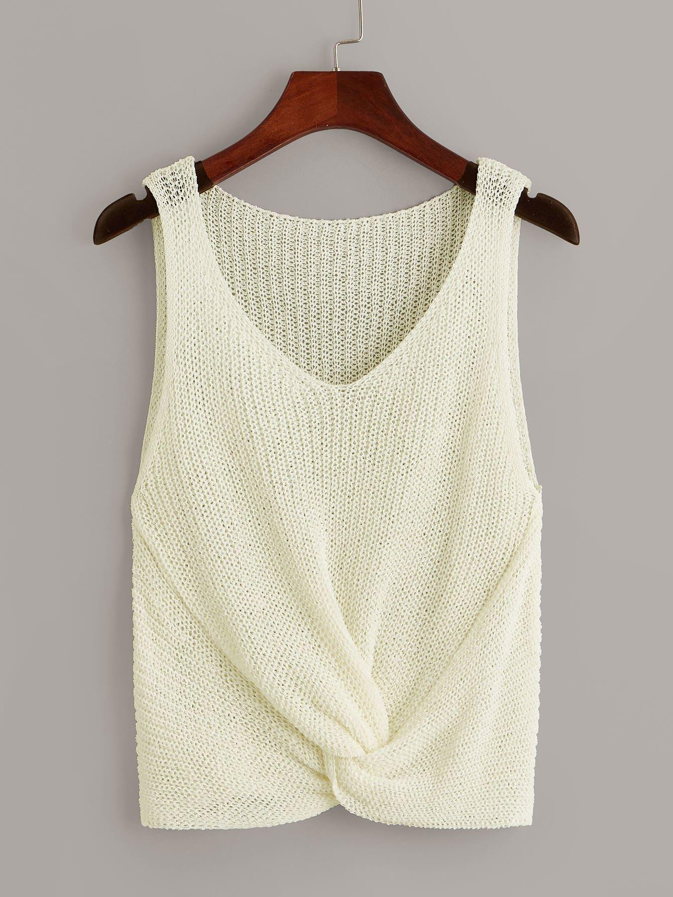 Трикотажный топ с драпировкой Топ SheIn