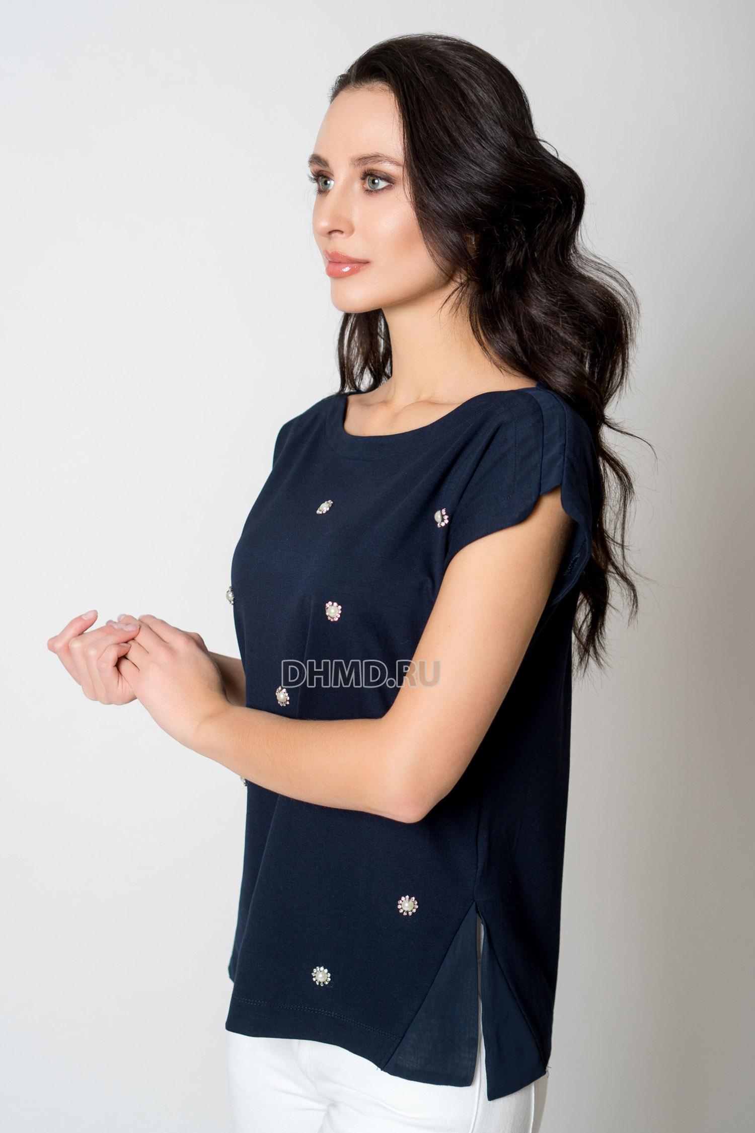 Блузка  - тёмно-синий цвет