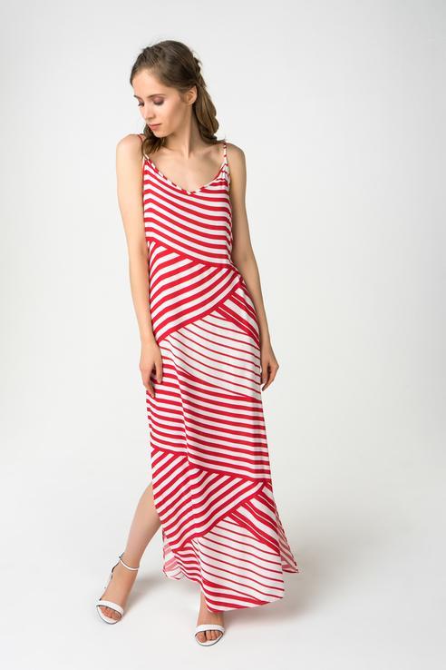 ZARINA Платье макси в полоску на тонких бретелях Платье ZARINA