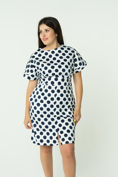 ZARINA Платье миди в горох с бантом Платье ZARINA