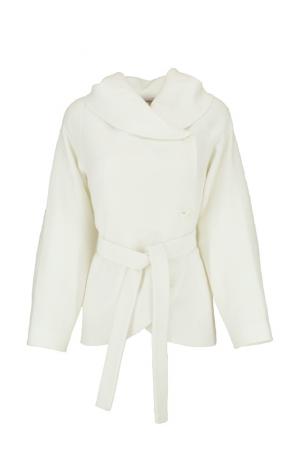 Пальто  - коричневый,белый цвет