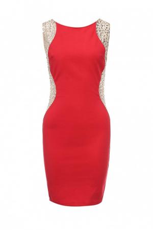 Платье  - серебряный,красный цвет