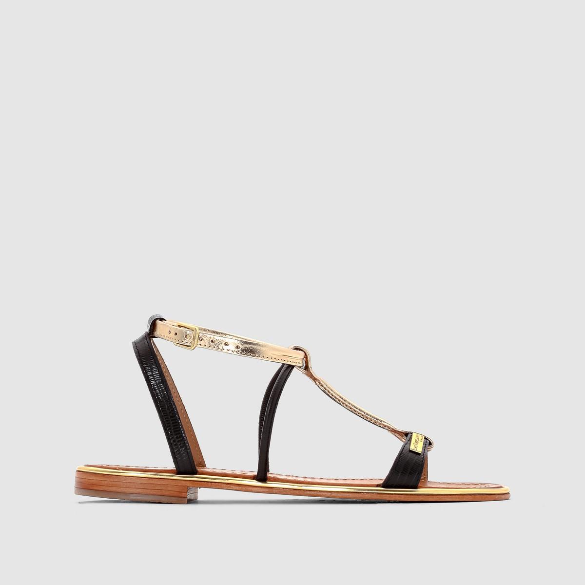 Босоножки  - Бежевый/золотистый,черный/ золотистый цвет