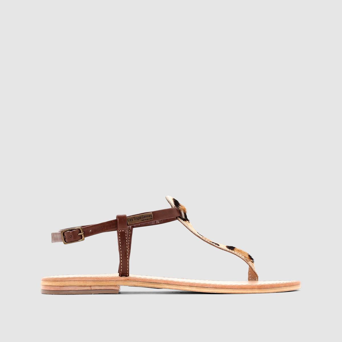 Сандалии  - серо-бежевый/леопард цвет