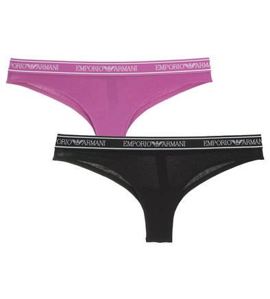 Трусы бразилиана  - фуксия,черный цвет