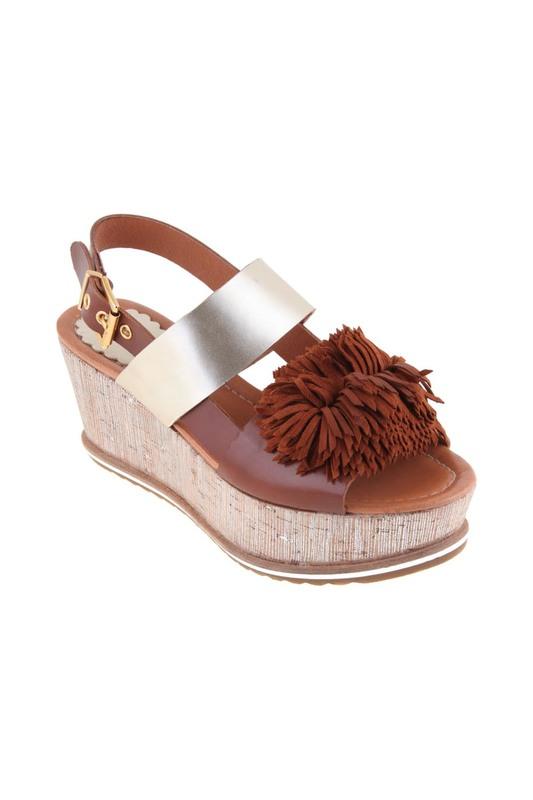 Босоножки  - Brown, gold цвет