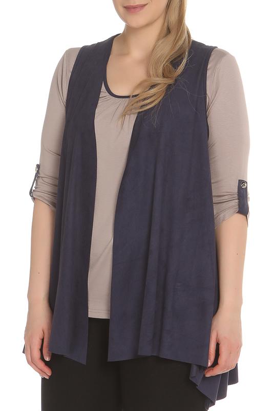 Блузка  - Темно-синий, какао цвет