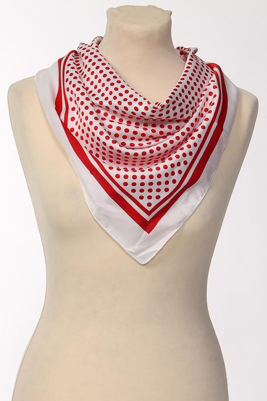 Платок  - Белый, красный цвет