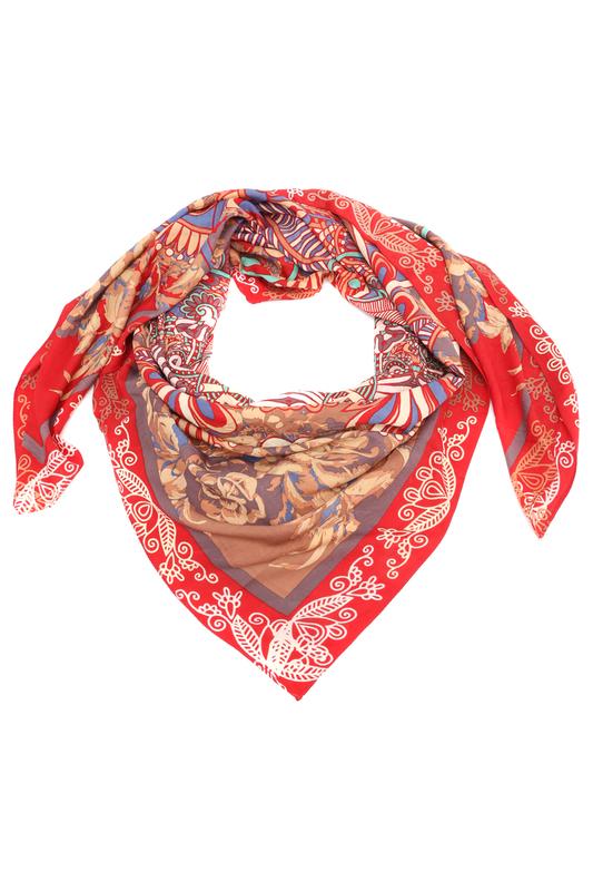 Платок  - Красный, мультиколор цвет
