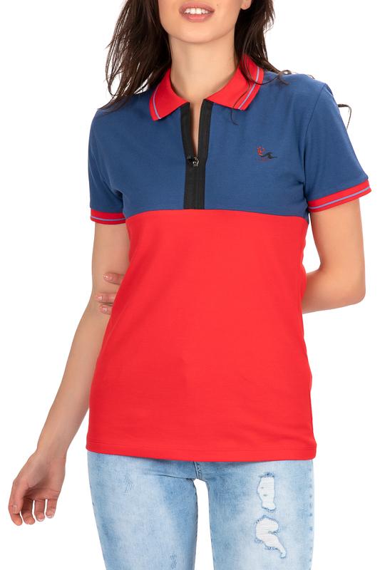 Поло  - Red, navy цвет
