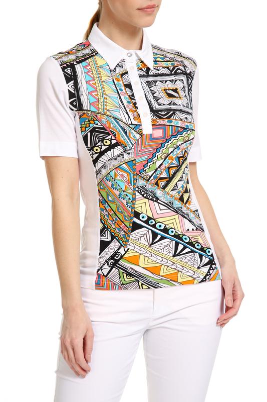 Поло  - White, black, green цвет