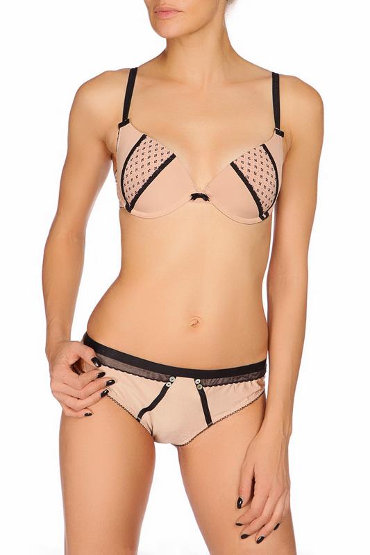 Трусы  - Телесный, черный цвет