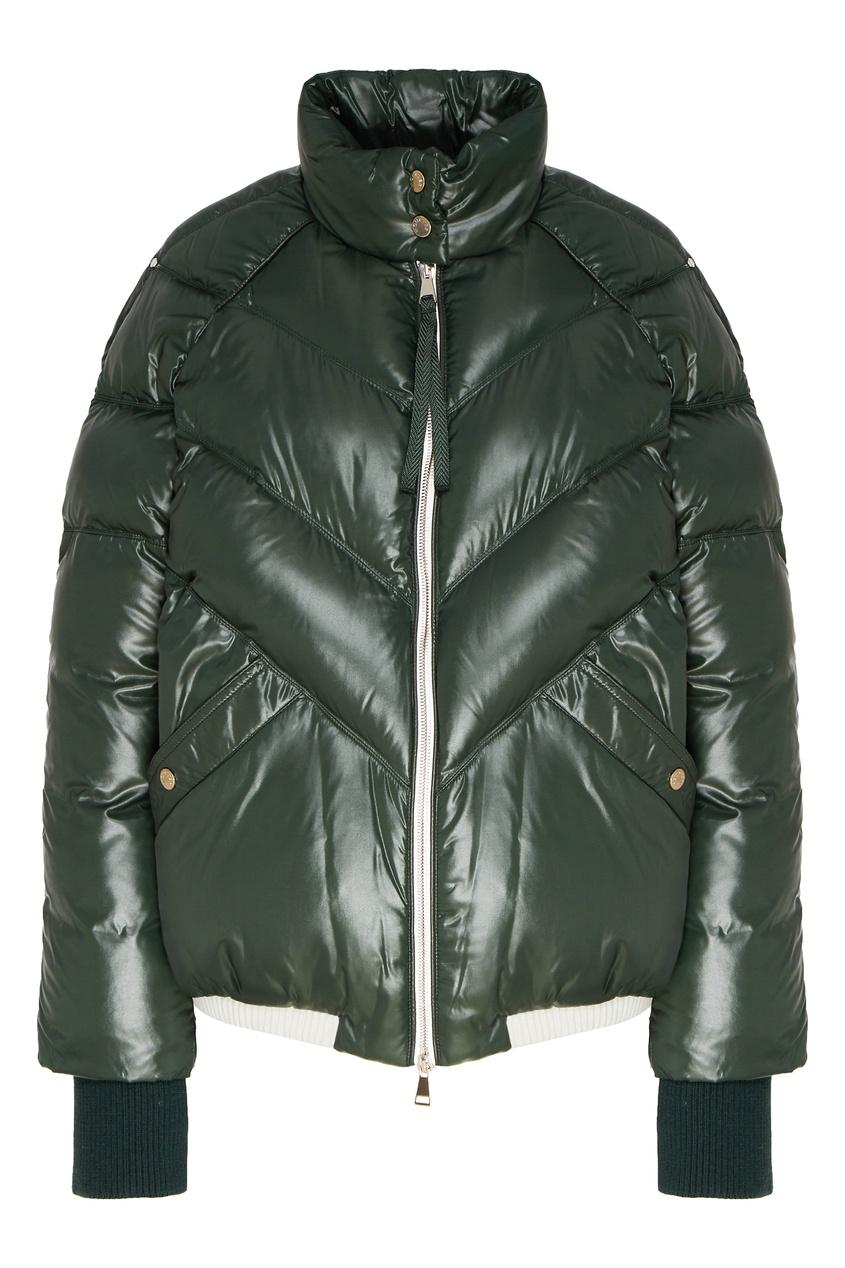 Зеленая куртка-пуховик Yalou Moncler 1952 x Valextra Куртка Moncler