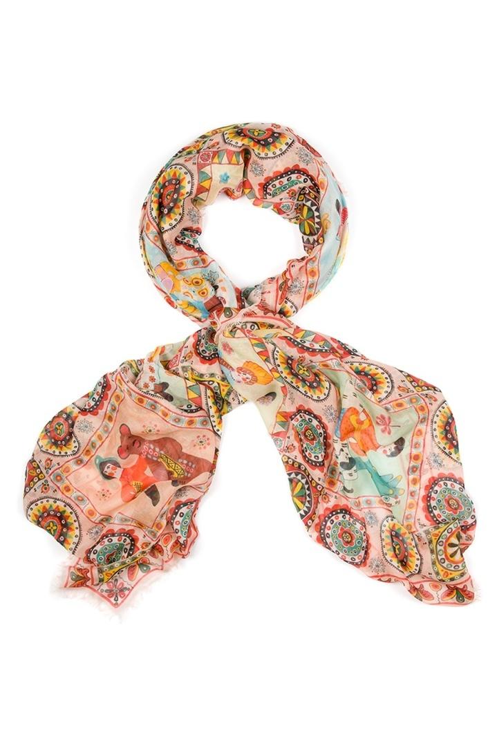 Платок  - розовый, кремовый цвет