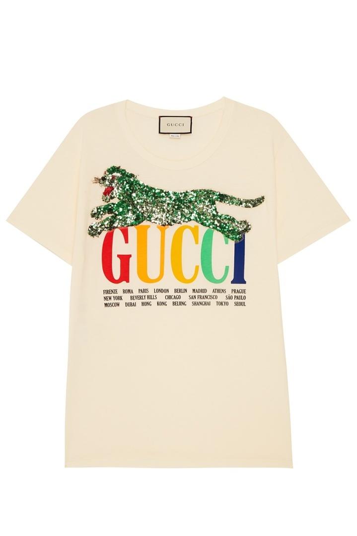 Хлопковая футболка с тигром футболка Gucci