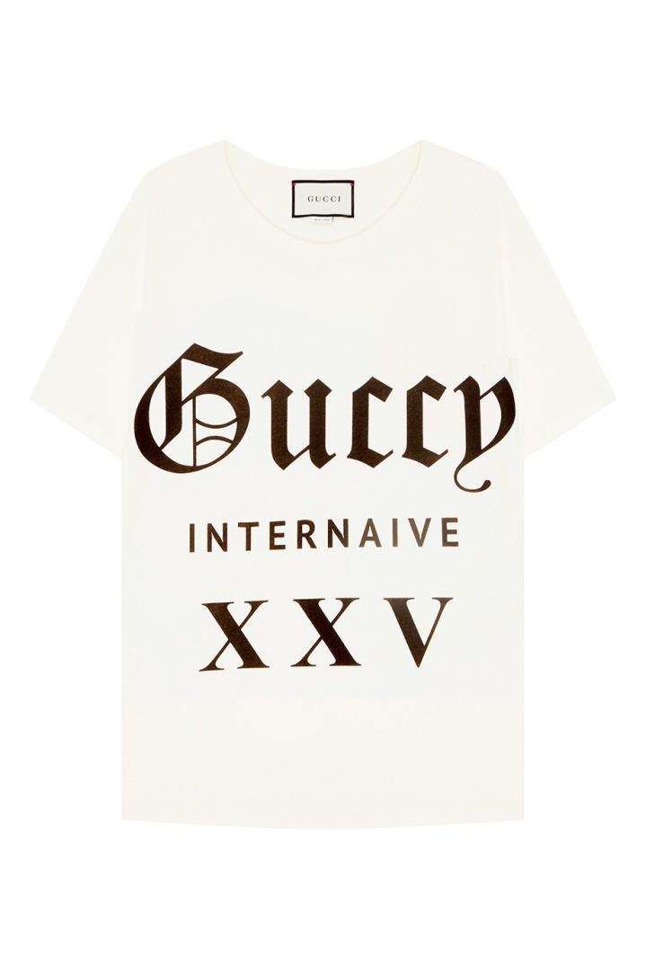 Хлопковая футболка с логотипом футболка Gucci