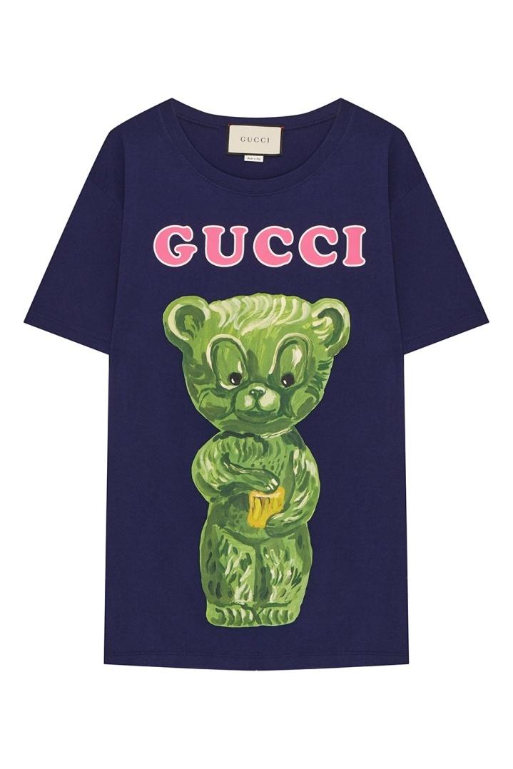 Хлопковая футболка с принтом футболка Gucci