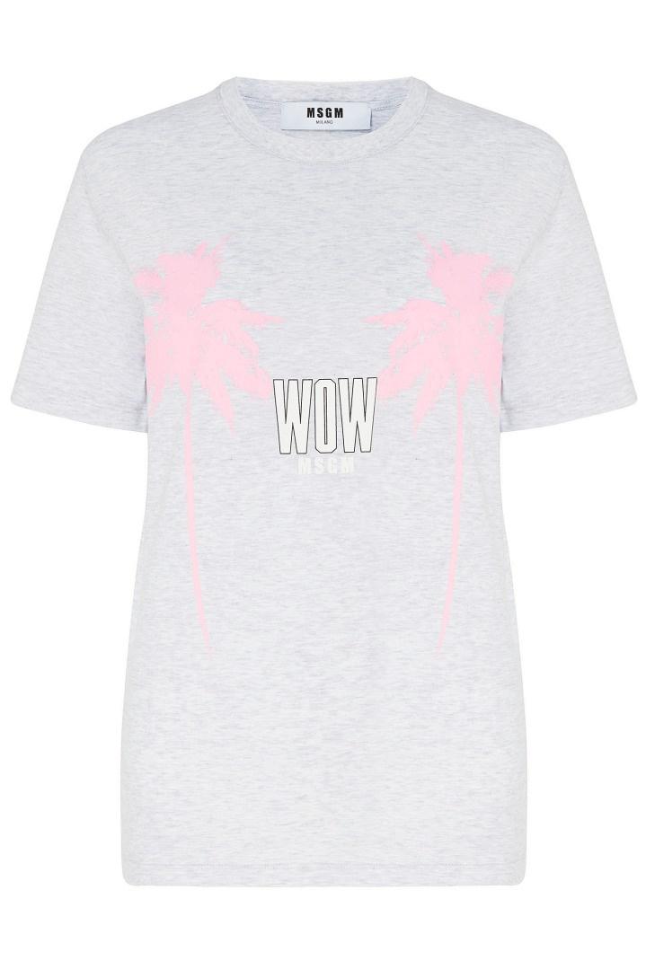 Серая футболка с пальмами футболка MSGM