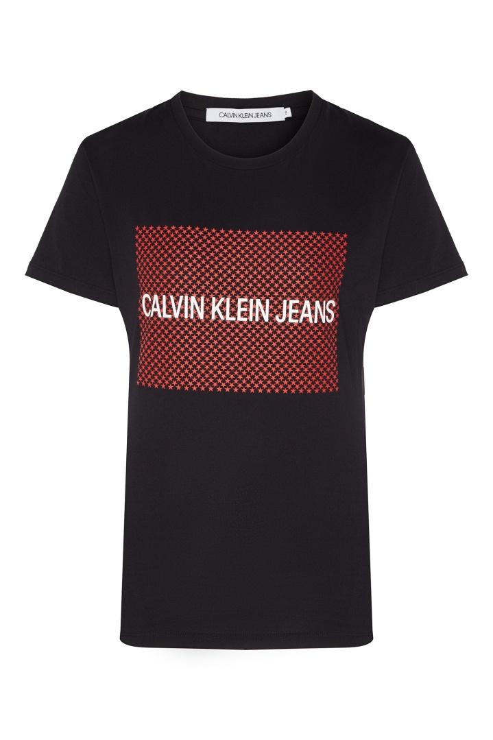 Черная футболка с принтом футболка Calvin Klein