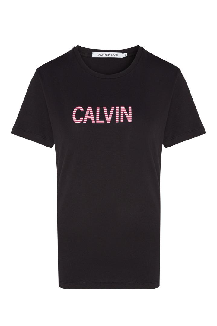 Черная футболка из хлопка футболка Calvin Klein