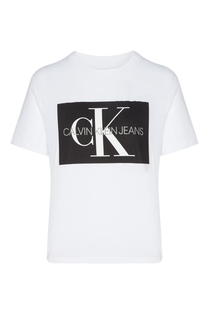 Белая футболка с монограммой футболка Calvin Klein