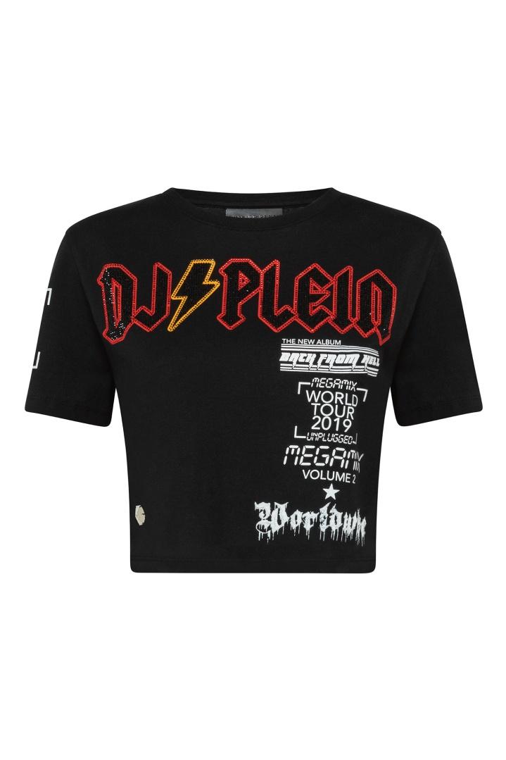 Черная футболка с отделкой футболка Philipp Plein