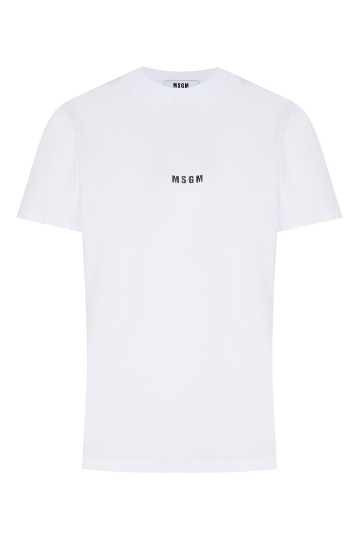 Белая футболка с маленьким логотипом футболка MSGM