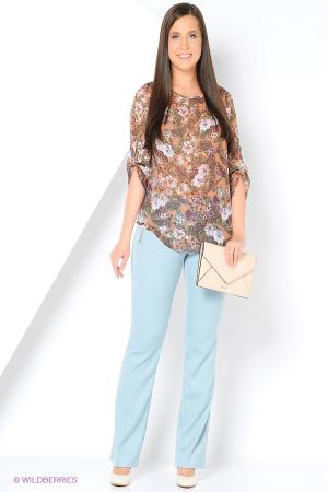 Блузка  - коричневый, сиреневый, зеленый  цвет