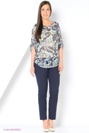 Блузка  - серый, синий  цвет