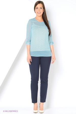 Блузка  - зеленый, белый  цвет